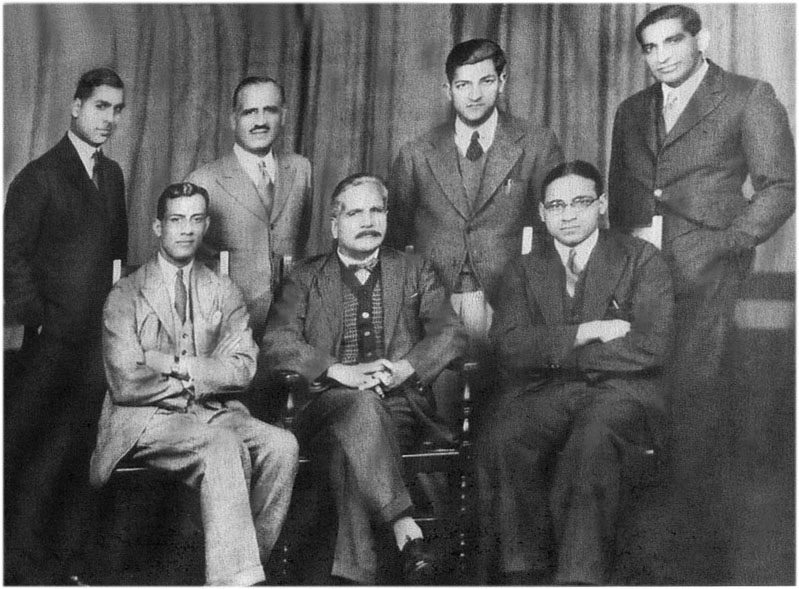 File:Choudhry Rehmat Ali (seated first from left) with Muhammad Iqbal (center), Khawaja Abdul Rahim (right) and a group of other young activists during Iqbal visit to England in 1932..jpg