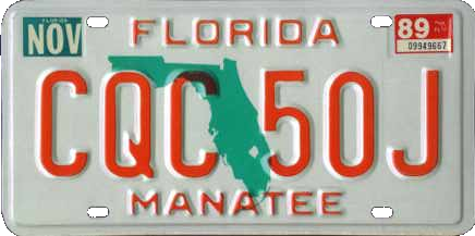 File:Florida license plate, 1986–1991 series with November 1989 sticker.png