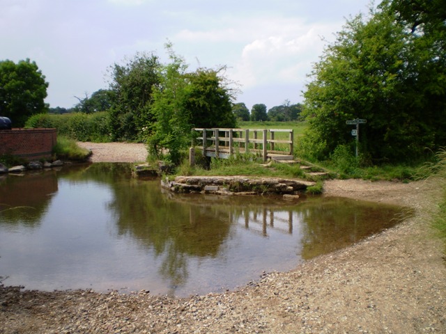 File:Ford and footbridge near Redbournbury Farm - geograph.org.uk - 1377114.jpg