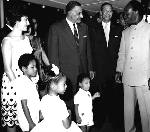 File:Nkrumah, his family and Nasser, 1965.jpg