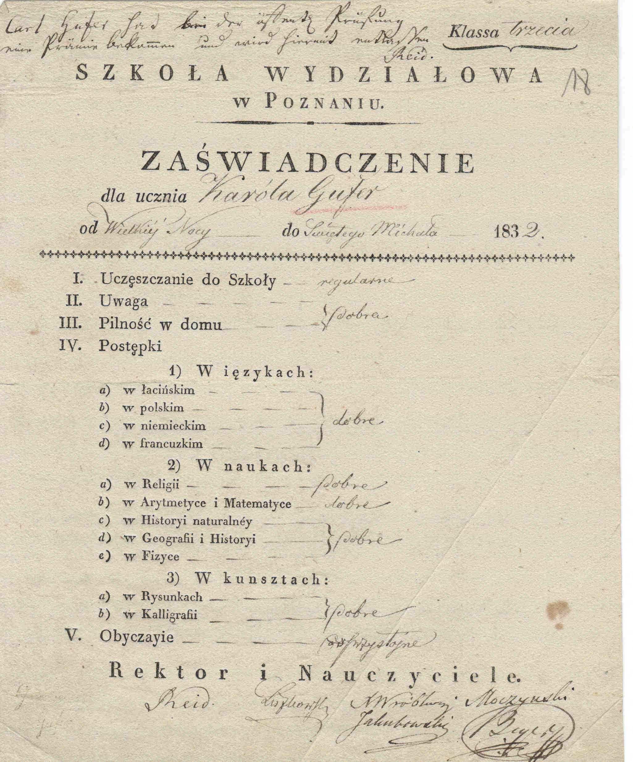 File Swiadectwo Ucznia Szkoly Wydzialowej W Poznaniu 01 Jpg Wikimedia Commons