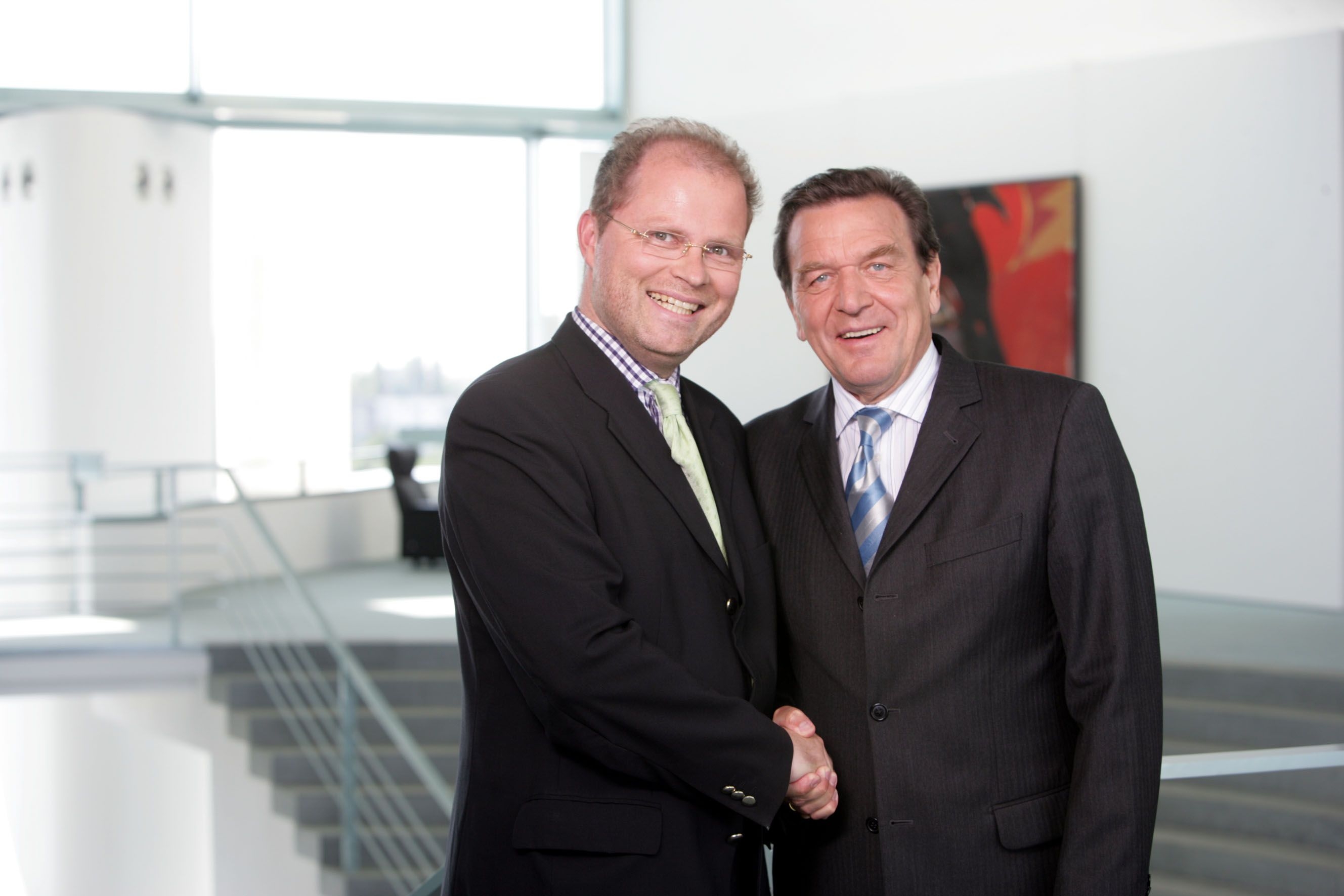  Christian Lange avec Gerhard Schröder en 2005