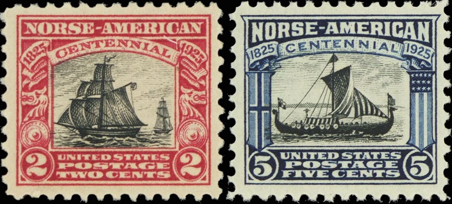 1925 Norse-American Issue Postage Stamp Scott 620-21 By USPS 