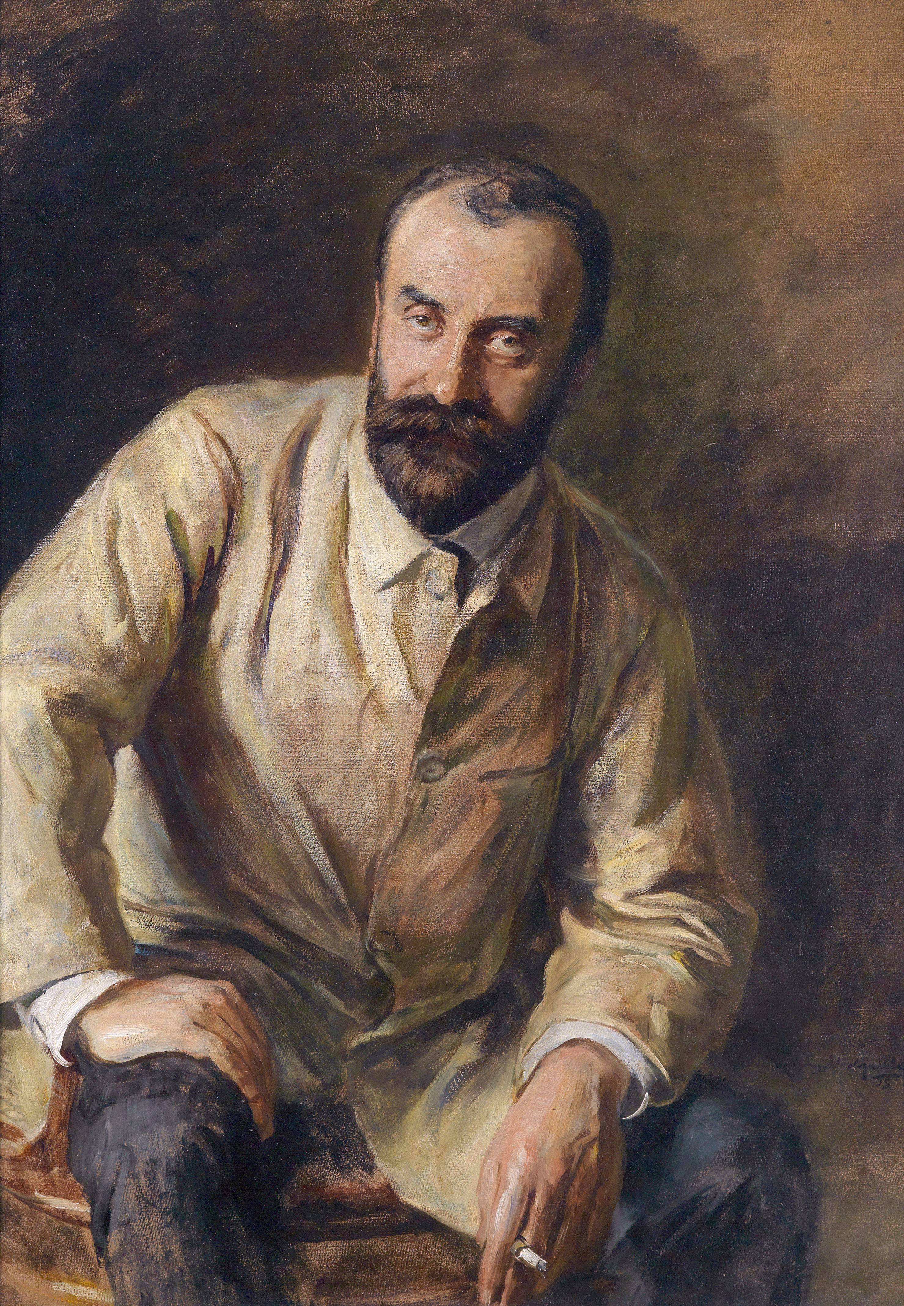''Carl Moll'' (1905),<br /> attributed to [[Ludwig Michalek]]