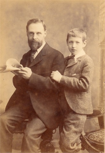 The organist Charles John Blood Meacham and his son John. Photograph from ca. 1890. Charles John Blood Meacham and son Hugh ca. 1890.jpeg