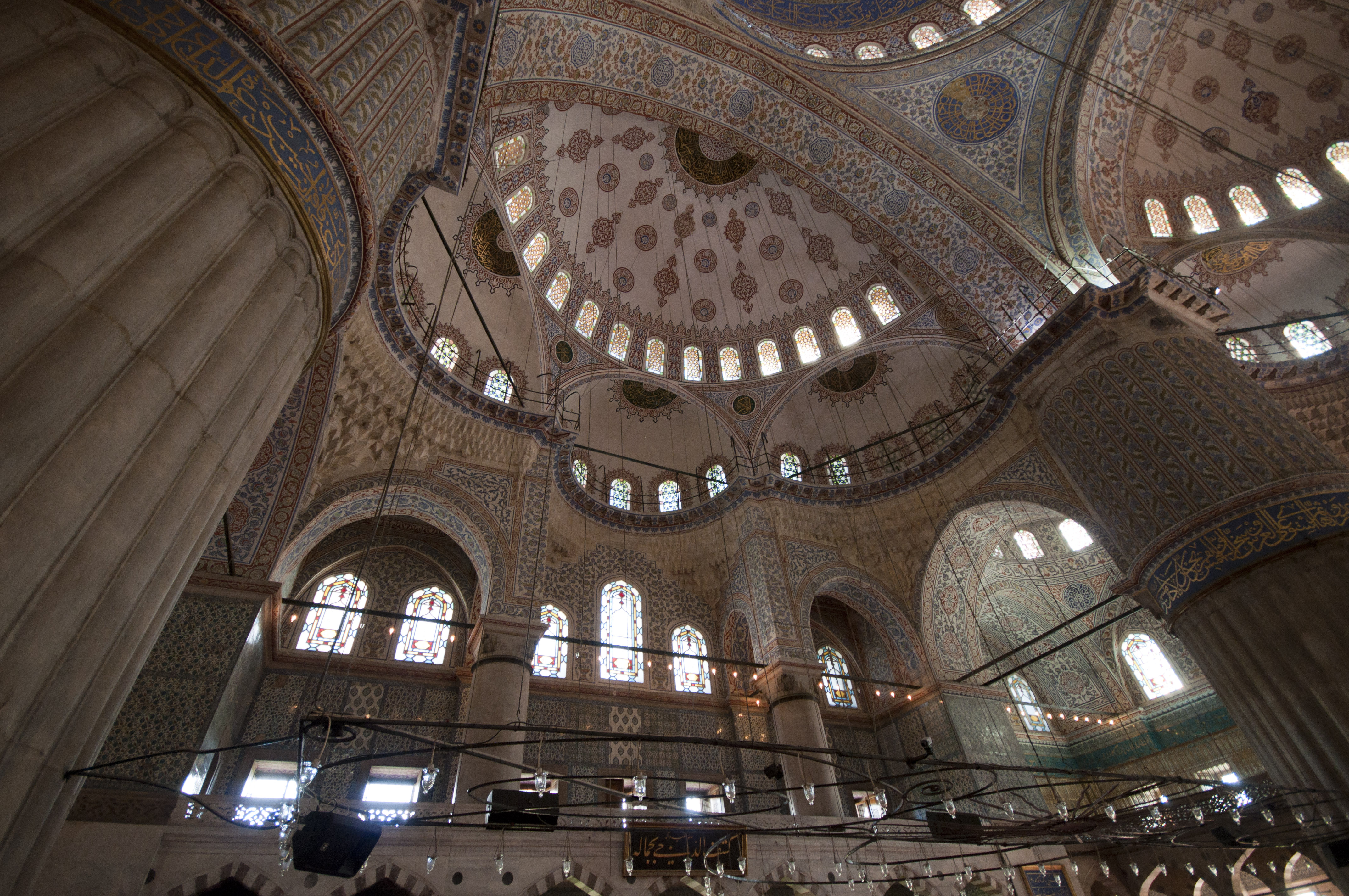 File Detail Of The Decorated Domes And Columns Blue Mosque