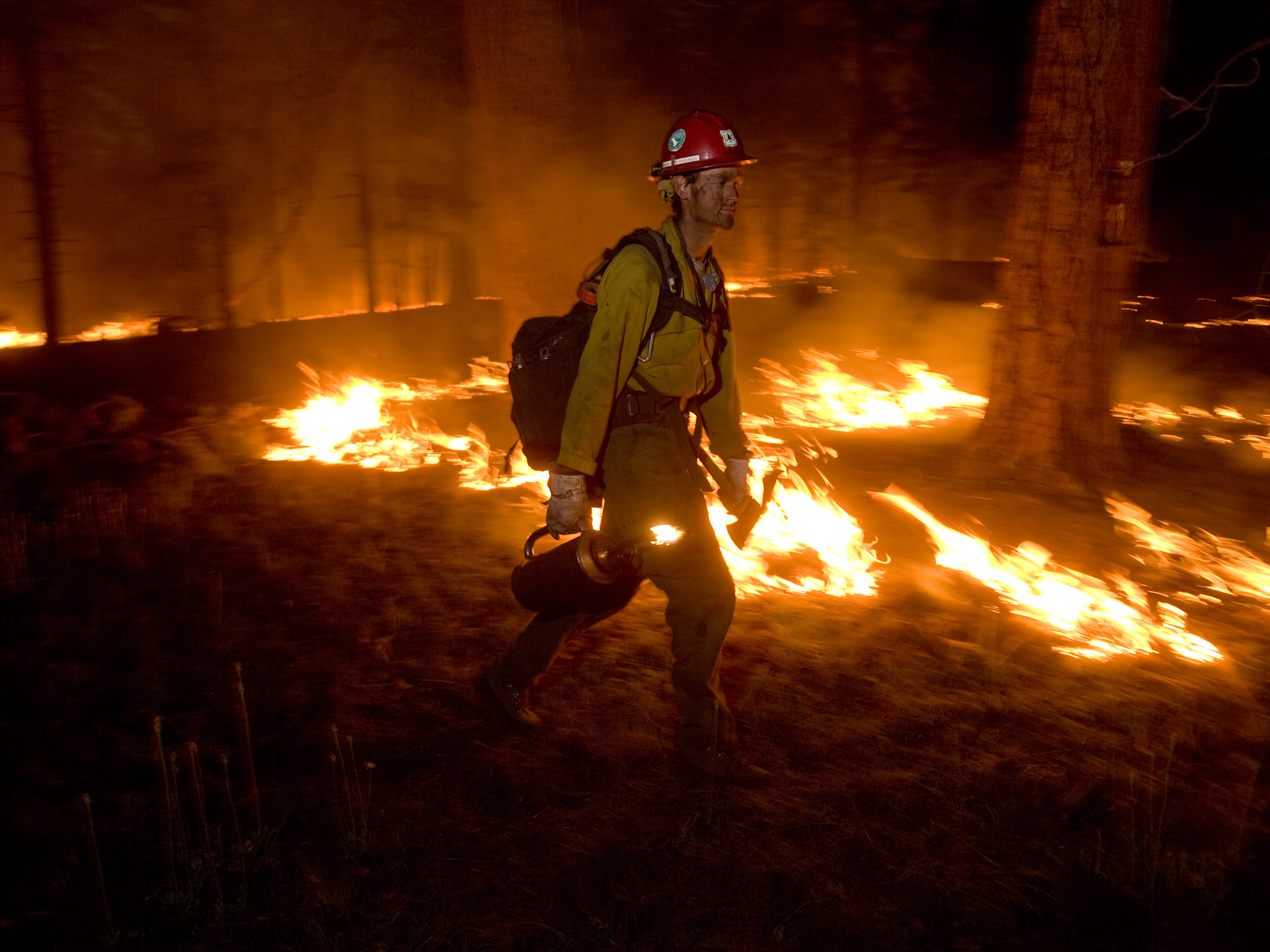 Fireman carry. Horn for carrying Fire.