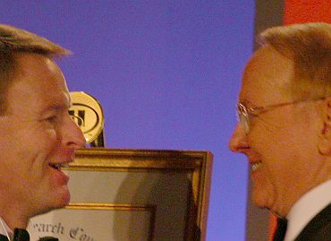 Tony Perkins and James Dobson at the Values Voters conference in Washington, D.C., 2007