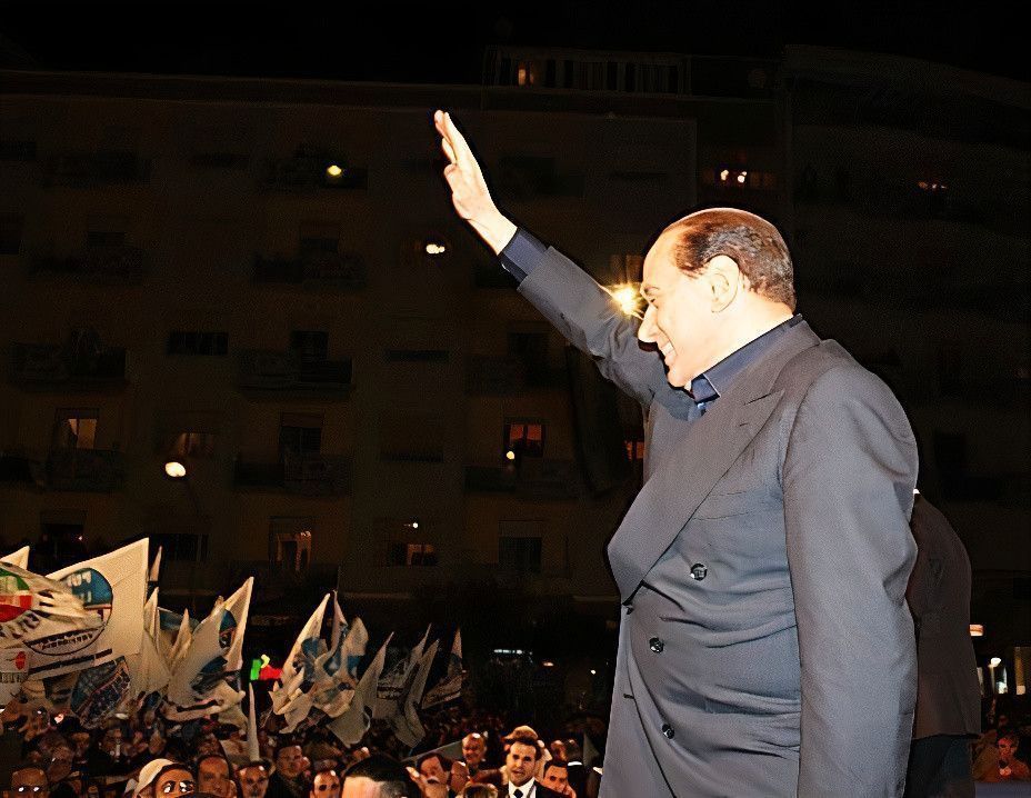 Berlusconi during a rally in 2008.