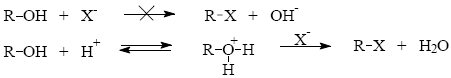 File:Substituce kyslíkatých funkčních skupin halogenem.PNG
