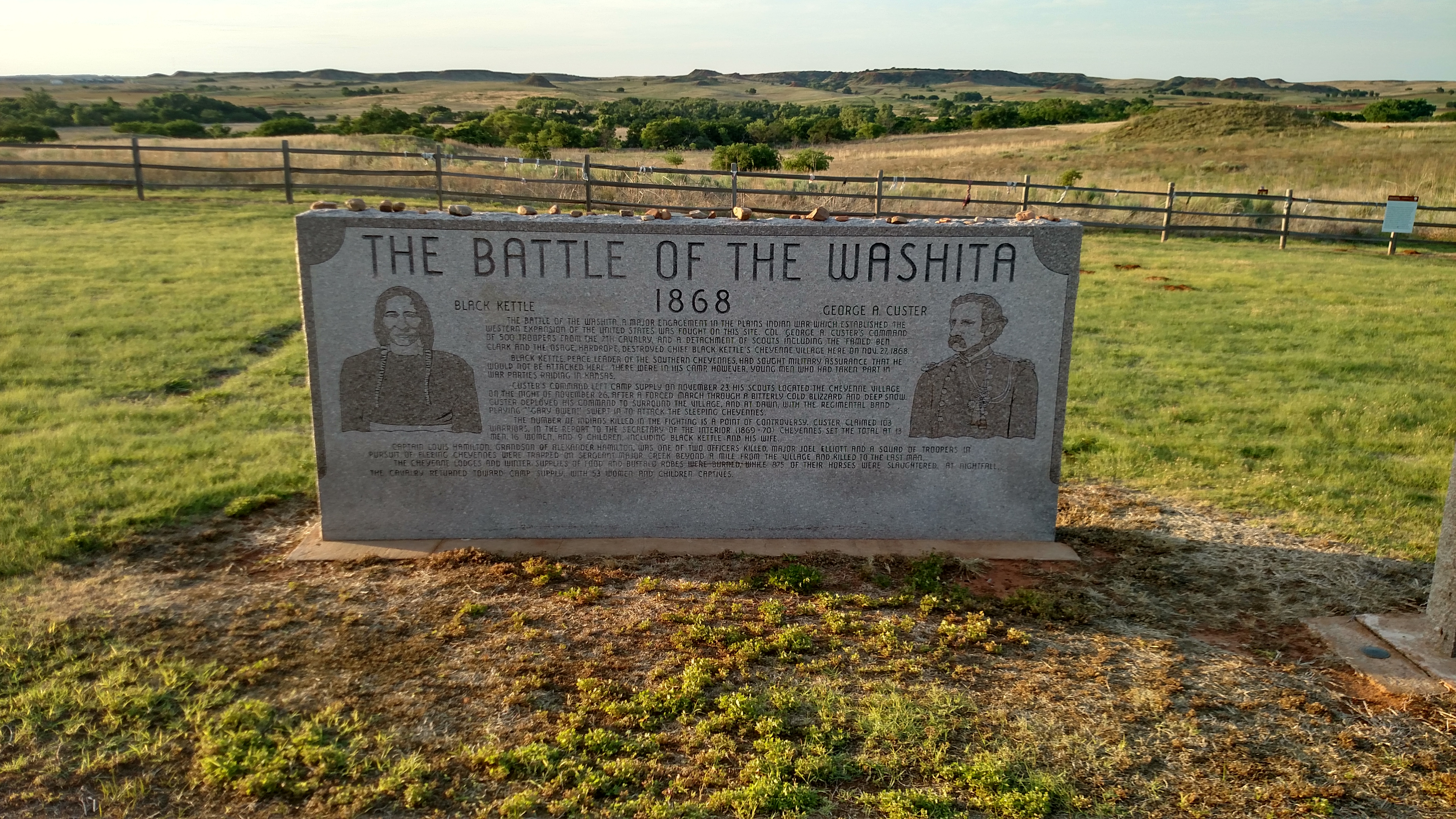 File Washita Battlefield Granite Marker Jpg Wikimedia Commons