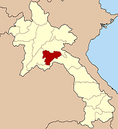 kaart van Laos met daarop de provincie