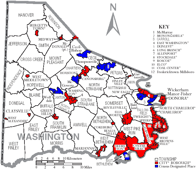 map of washington county pa File Map Of Washington County Pennsylvania With Municipal And map of washington county pa