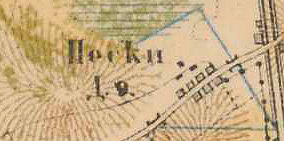 Деревня Пески на карте 1885 года