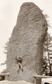 Climber on the Thimble in Custer State Park in South Dakota during the 1960s The Thimble.jpg