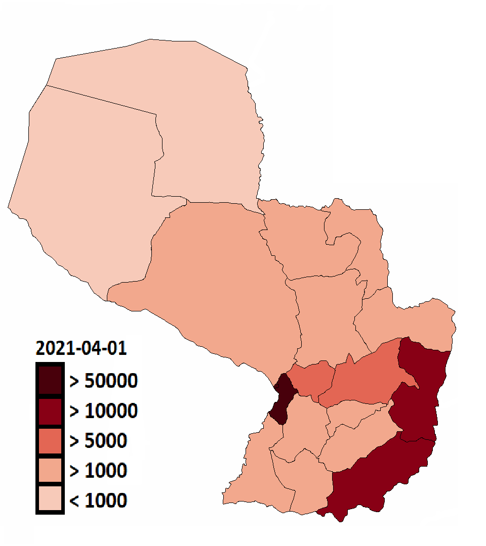 Department map of Paraguay (Source: Wikipedia, access time: 2021/7/25).