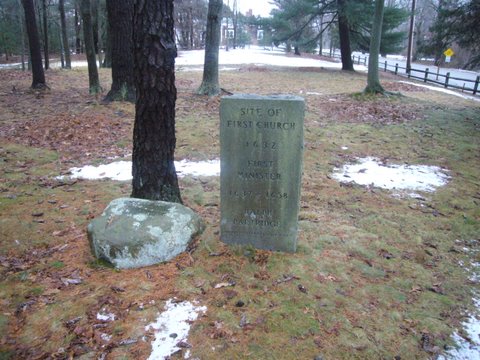 File:First Parish Church marker in Miles Standish Burying ground in Duxbury Massachusetts.JPG