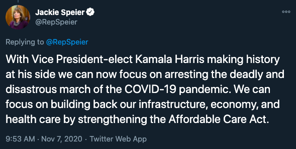 File:Jackie Speier congratulates Kamala Harris upon winning the 2020 president election.png