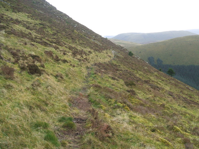 File:Narrow path on steep SW side of Blake Fell - geograph.org.uk - 1043545.jpg