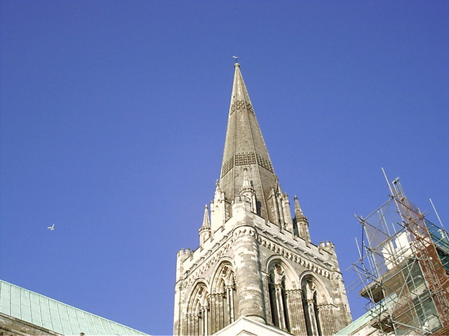 File:Peregrine falcon leaving nest on Chichester Cathedral - geograph.org.uk - 469120.jpg