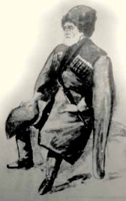 Пир-Мухаммад сидит на каменном стуле