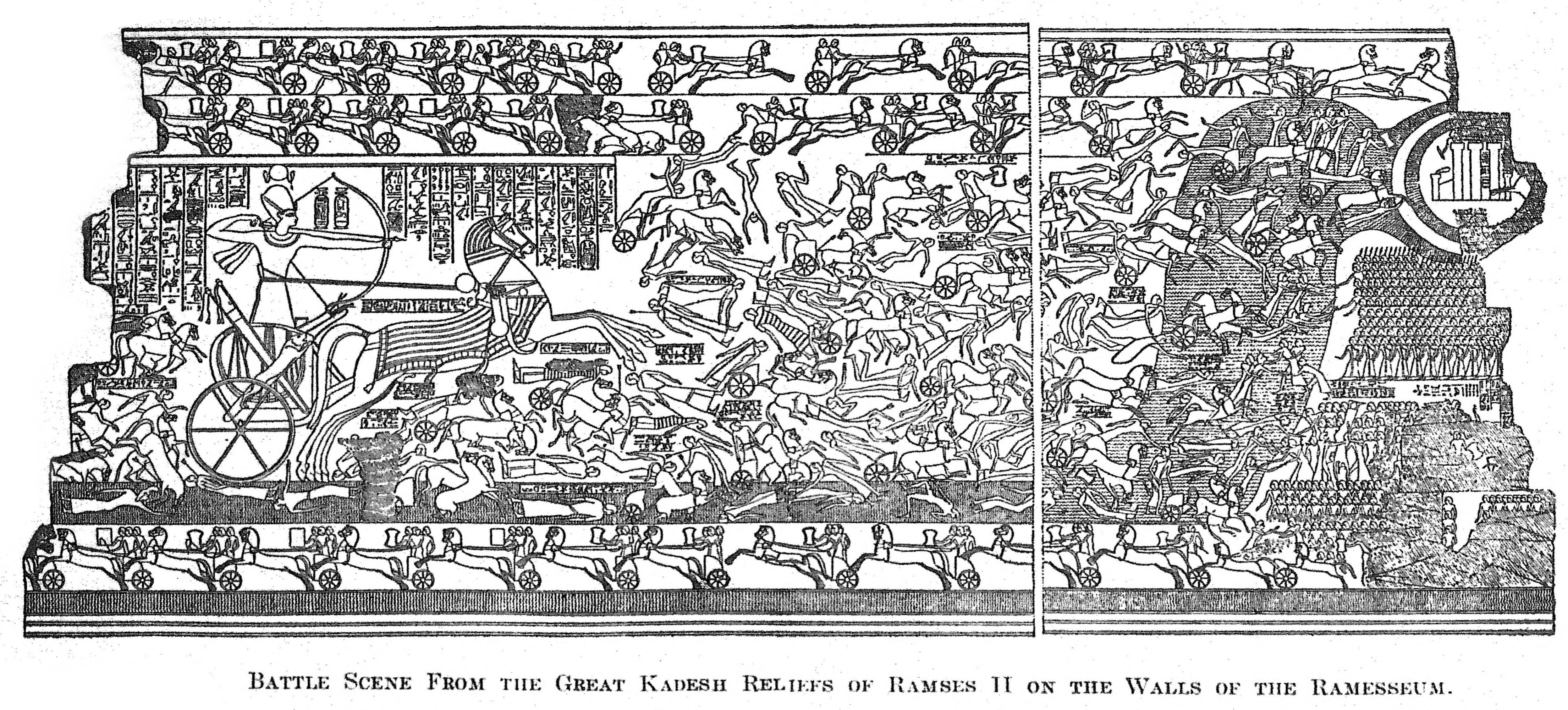 Battle scene from the Great Kadesh reliefs of Ramses II