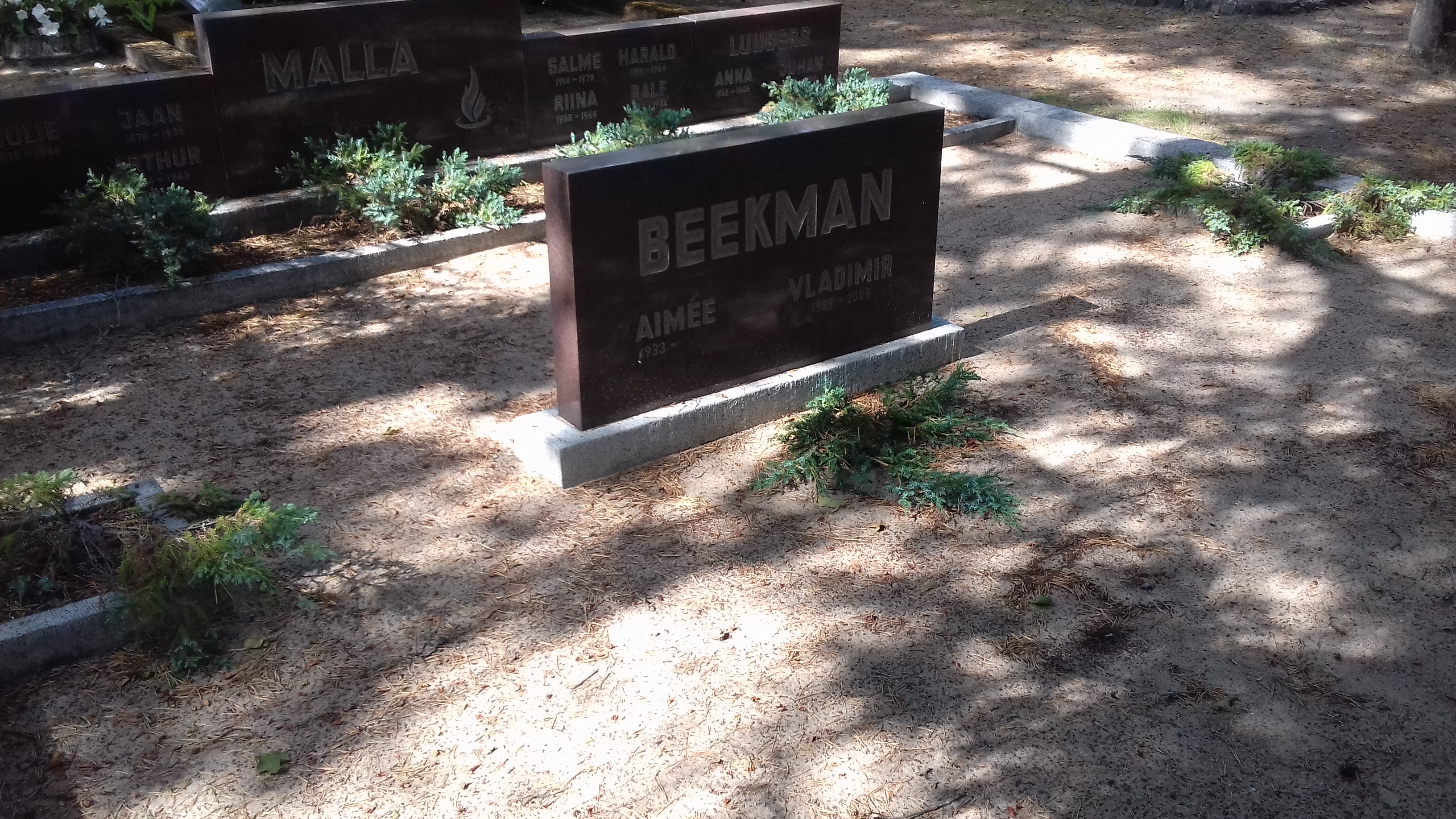 Grave of Vladimir Beekman at [[Rahumäe Cemetery