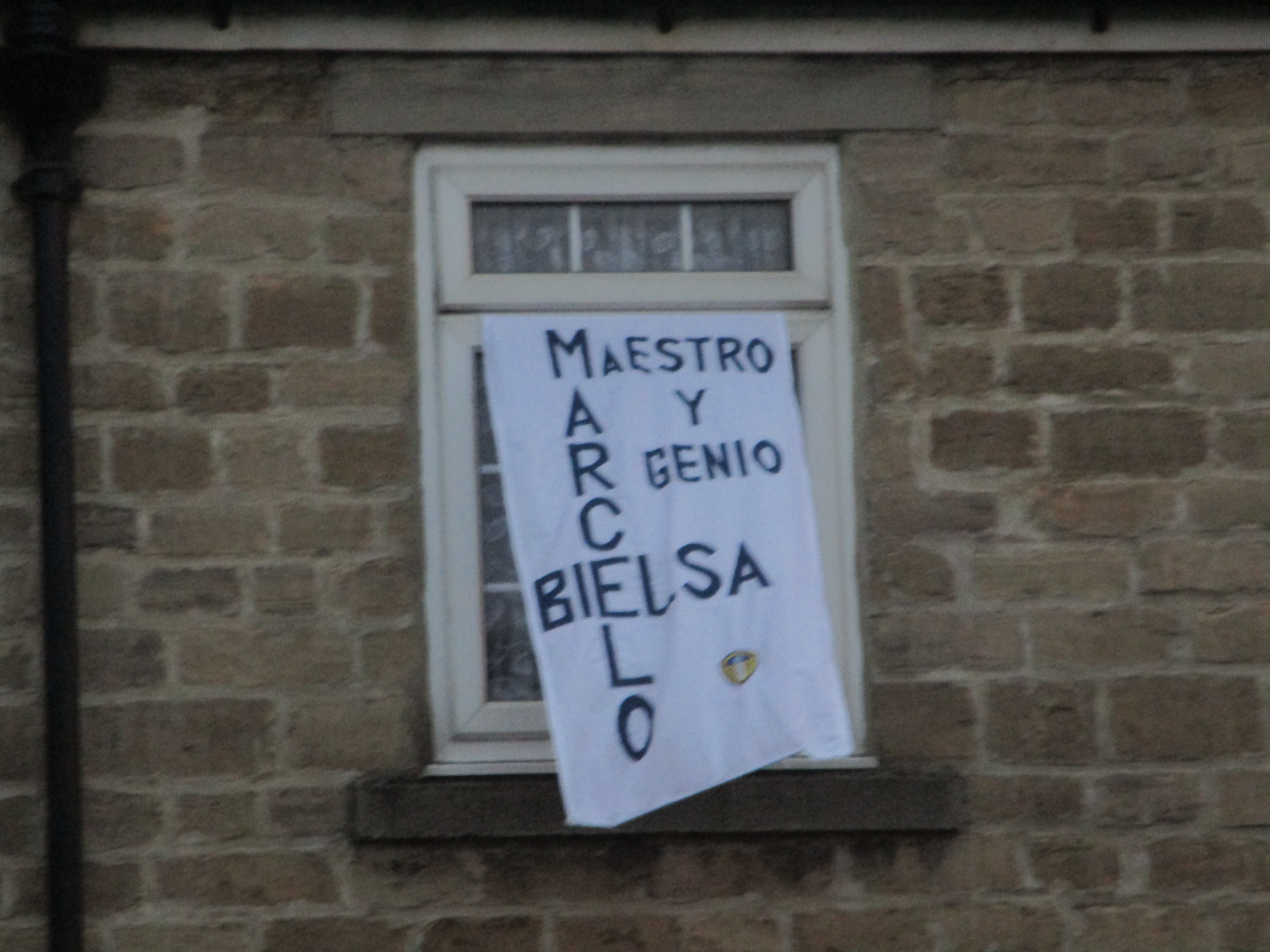 House on St James' Street, Wetherby decorated in honour of Leeds United's promotion to the Premier League (18th July 2020) 003