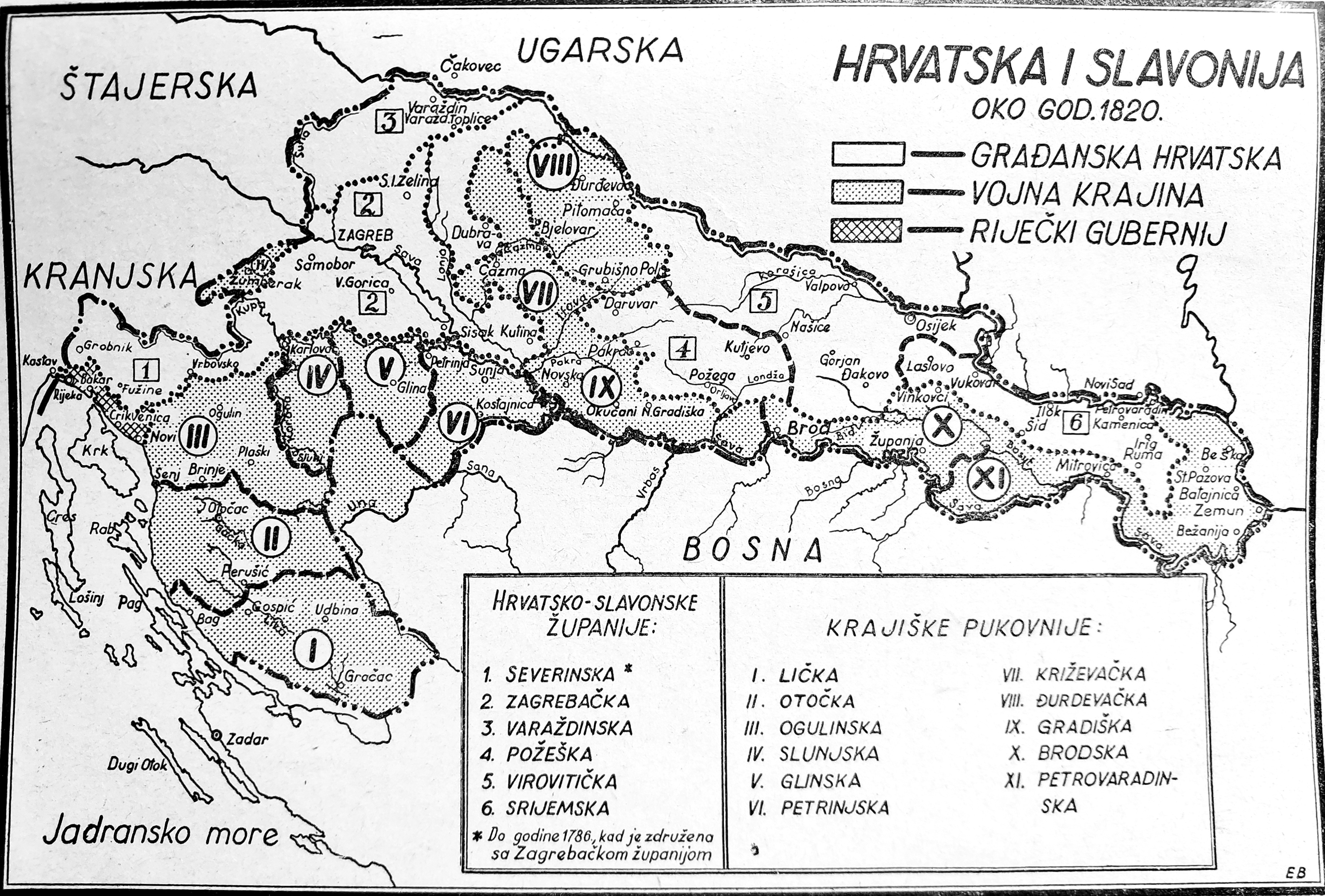 File:Karta Hrvatska i Slavonija oko 1820. (građanska Hrvatska