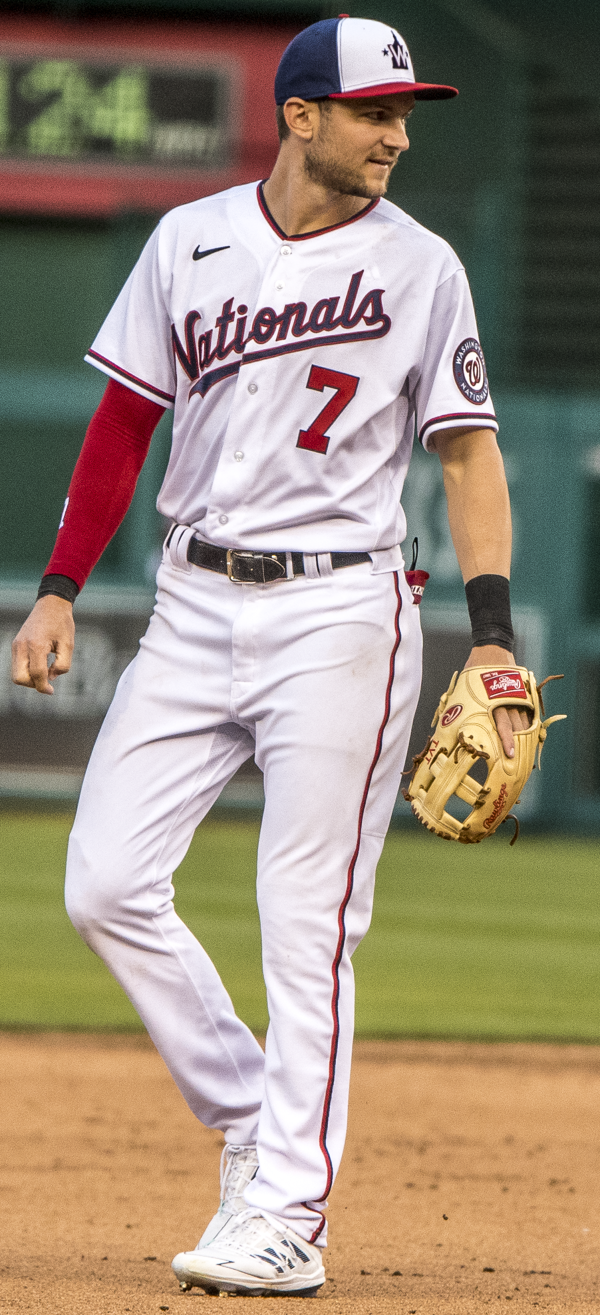 File:Trea Turner from Nationals vs. Braves at Nationals Park, April 6th,  2021 (All-Pro Reels Photography) (51101629039) (cropped).png - Wikimedia  Commons