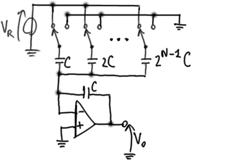 File:Weighed DA converter voltage ladder capacitive.png