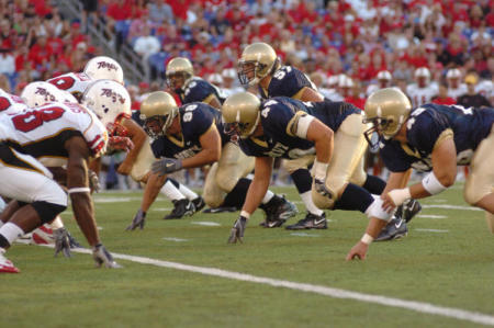 A snap during the 2005 Navy-Maryland game.