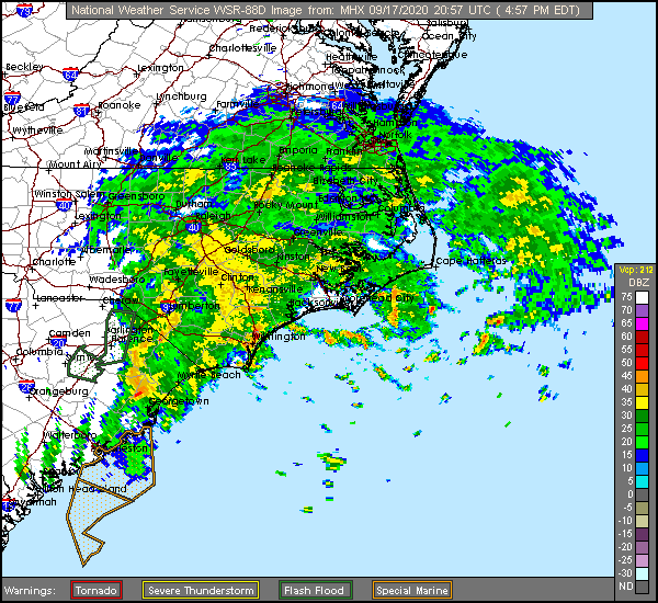 Rain mass from the Remnants of Sally in Eastern North Carolina.