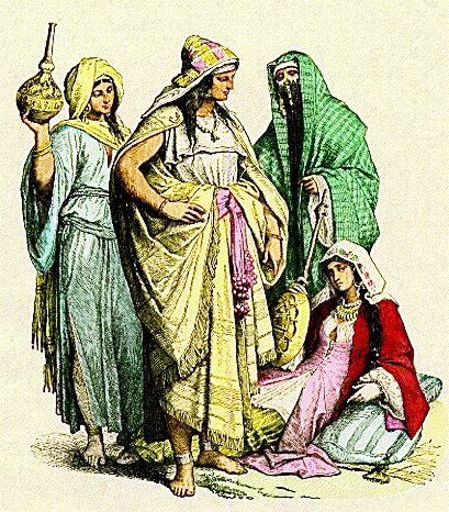 Early costumes of Arab women.