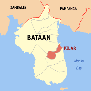 Mapa han Bataan nga nagpapakita han kahamutang han Pilar