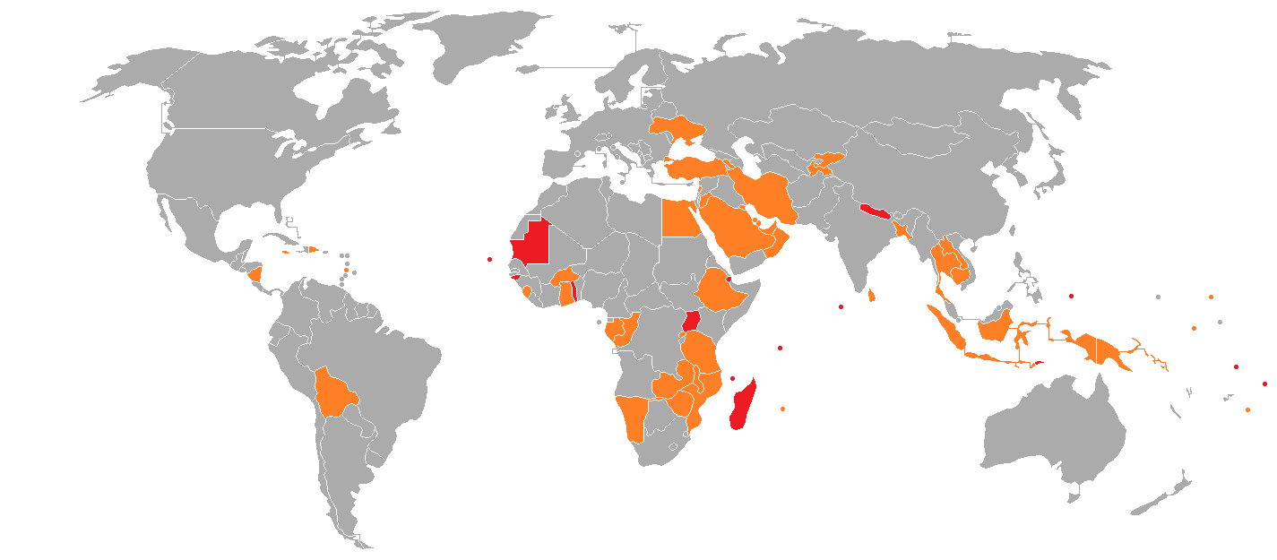 Countries with little to no travel restrictions