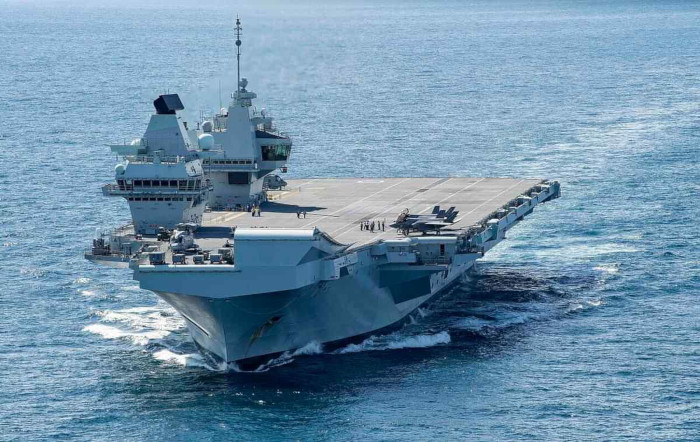 File:HMS Queen Elizabeth (R08) arrives at Exercise Konkan 2021.jpg