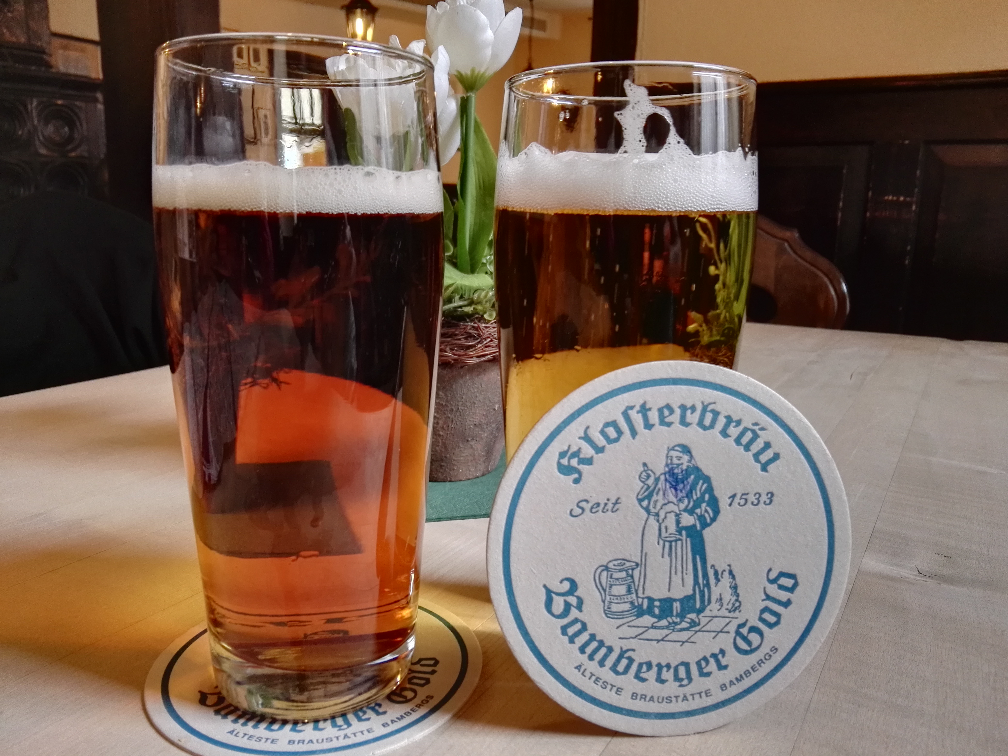 Bockbier der Brauerei Klosterbräu in Bamberg