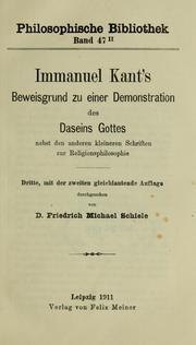 The Only Possible Argument in Support of a Demonstration of the Existence of God (1911 German edition).jpg