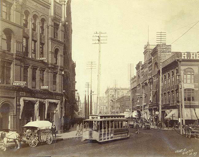 File:1st Ave from Cherry St, looking north, Seattle, Washington, ca 1890 (BOYD+BRAAS 4).jpg