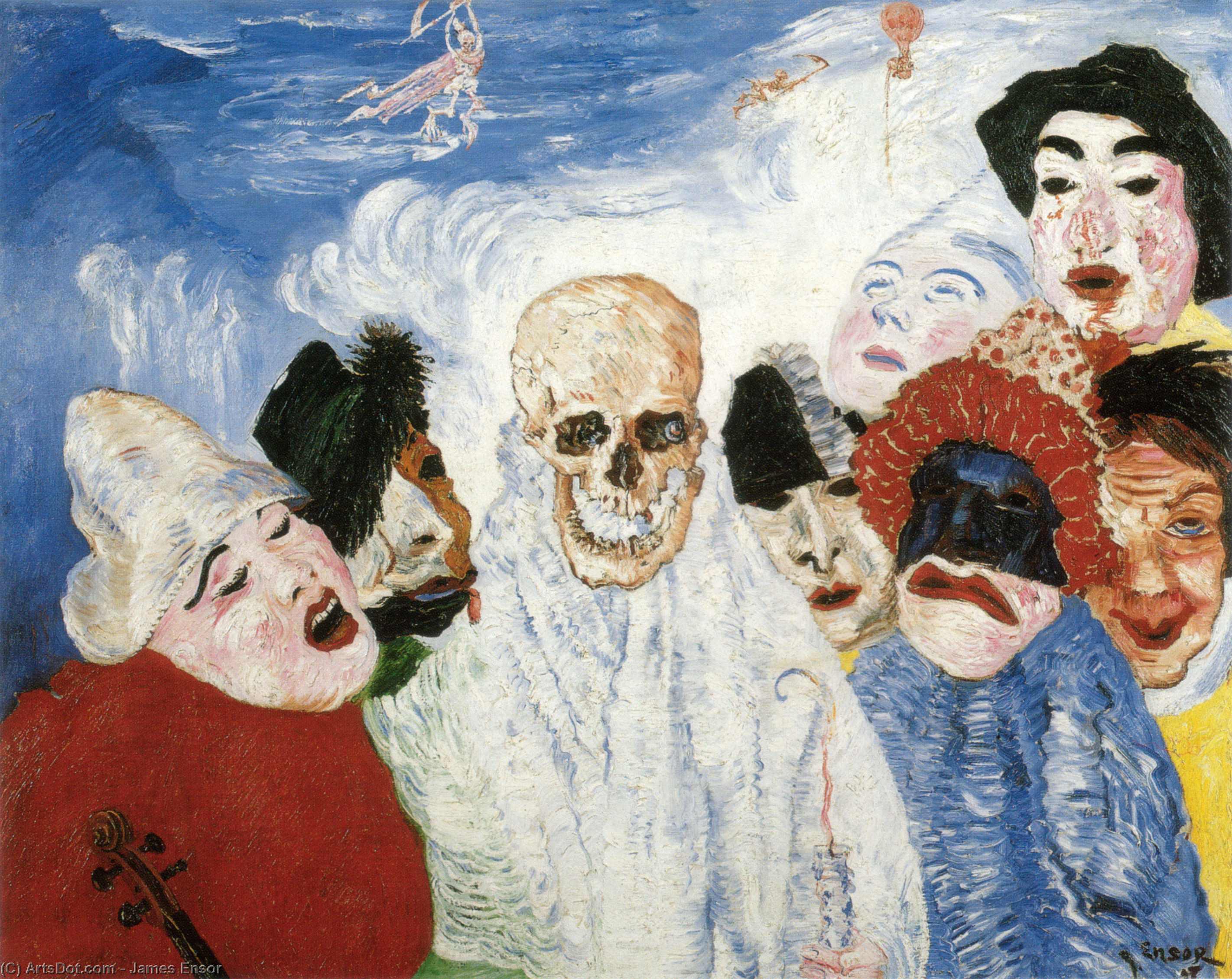 Archivo:James Ensor - Death and the masks.jpg - Wikipedia, la enciclopedia  libre