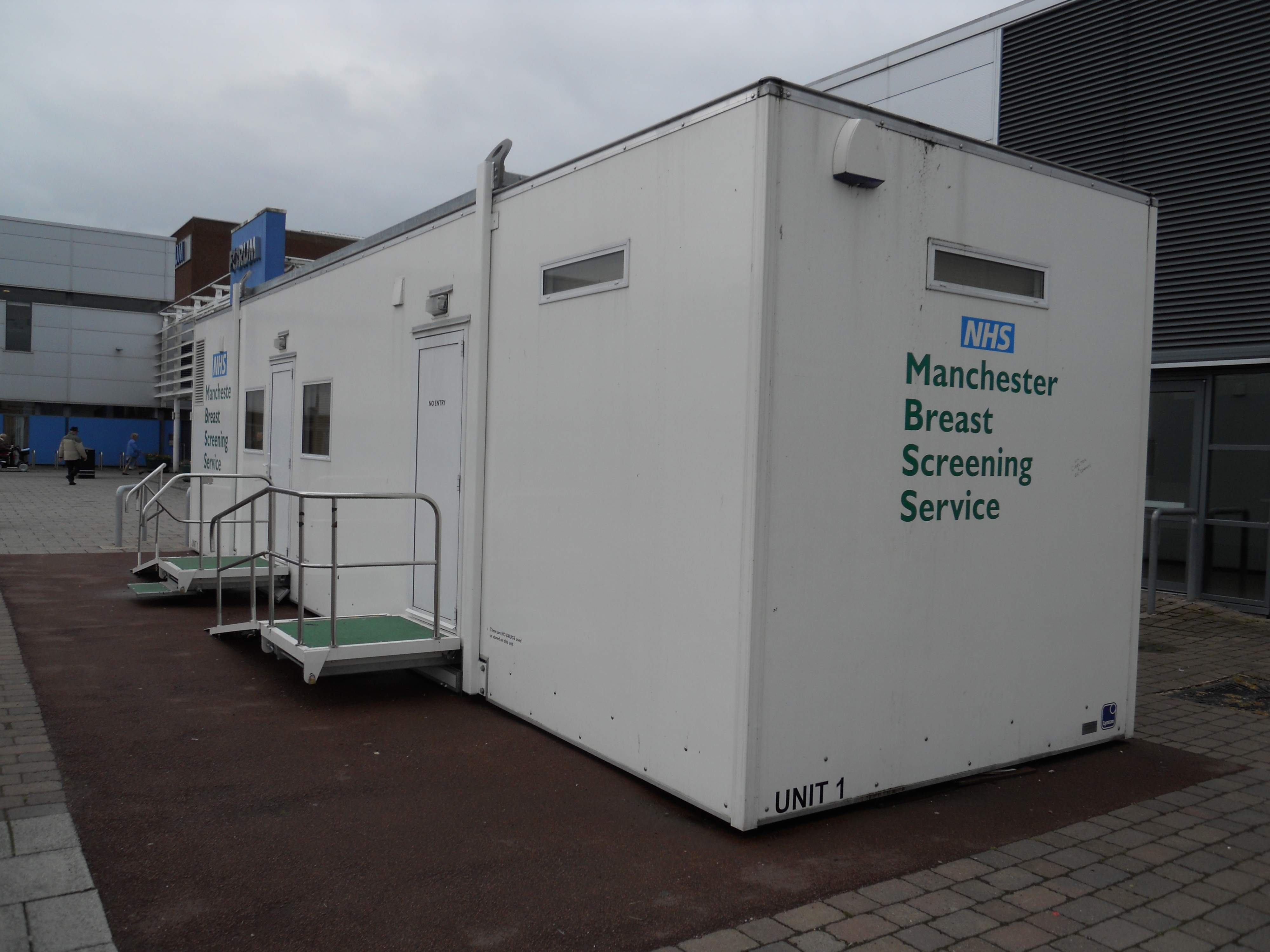 Mobile unit. Манчестер NHS. Screening Unit.