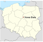 Peta dari Nowe Biala (Polandia).