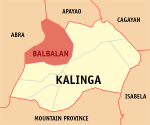 Mapa han Kalinga nga nagpapakita kon hain nahamutang an Balbalan