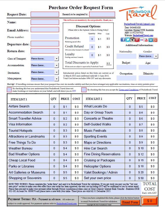 Purchase requisition system