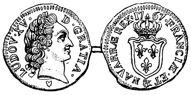File:Sou copper coin coined for Louis XV of France 1767.png