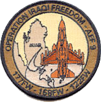 2006 Operation Iraqi Freedom patch 122d Fighter Wing 158th Fighter Wing and 177th Fighter Wing Operation IRAQI FREEDOM.png