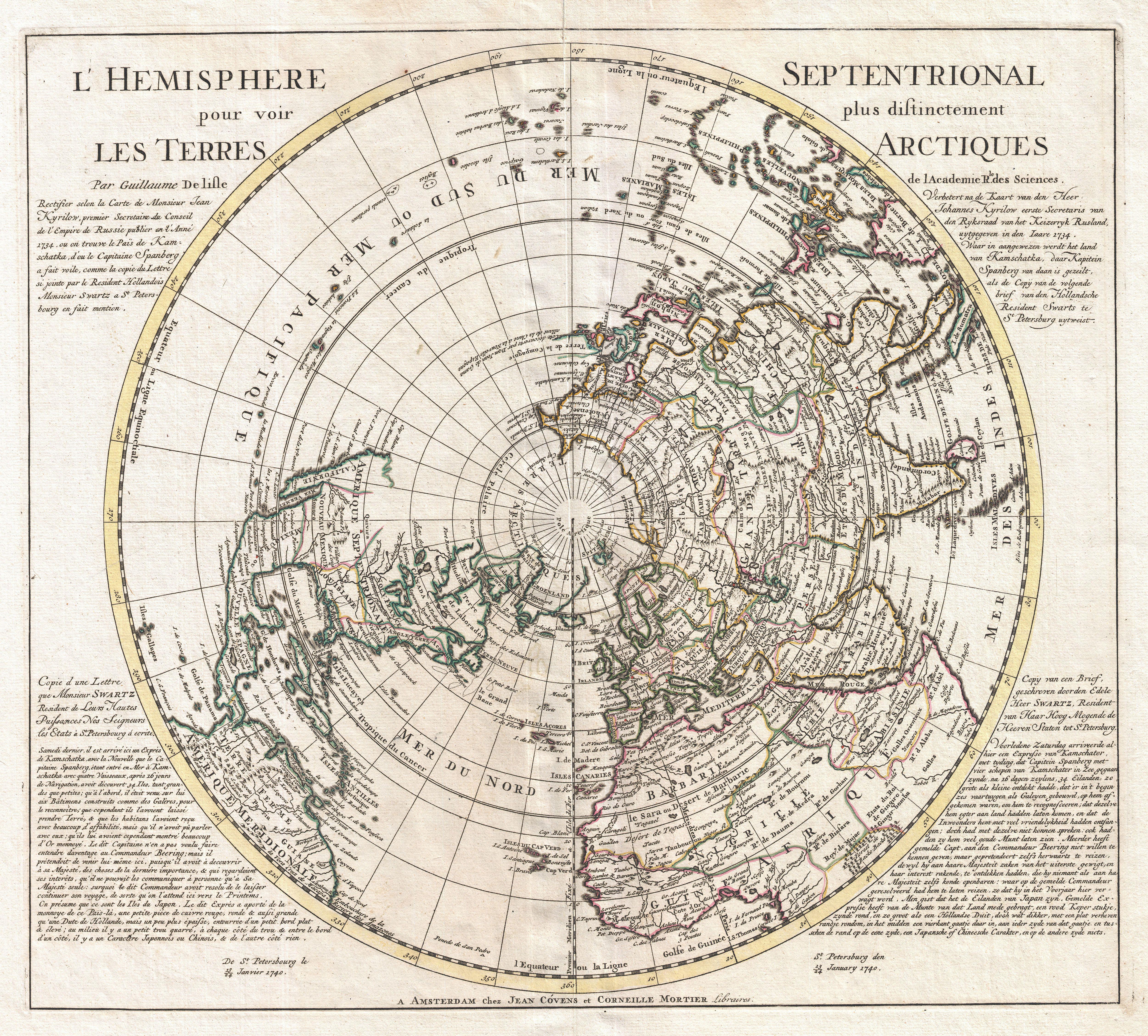 File 1741 Covens And Mortier Map Of The Northern Hemisphere North Pole Arctic Geographicus Northpole Covensmortier 1741 Jpg Wikimedia Commons