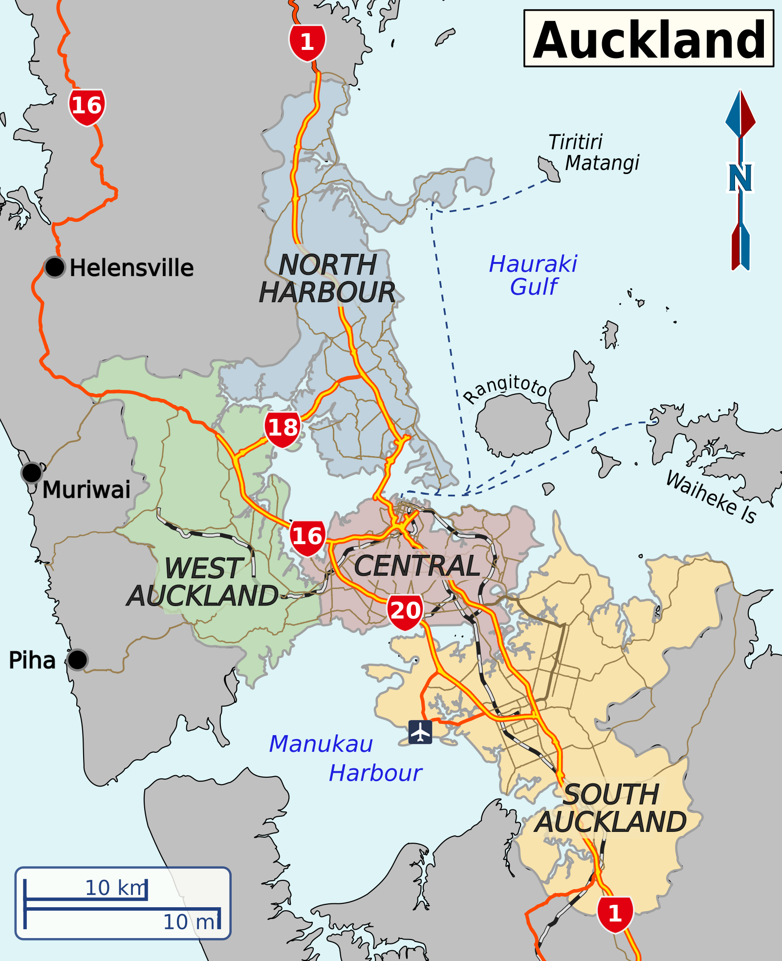 Auckland On The Map File:auckland Wv Districts Map En.png – Travel Guide At Wikivoyage