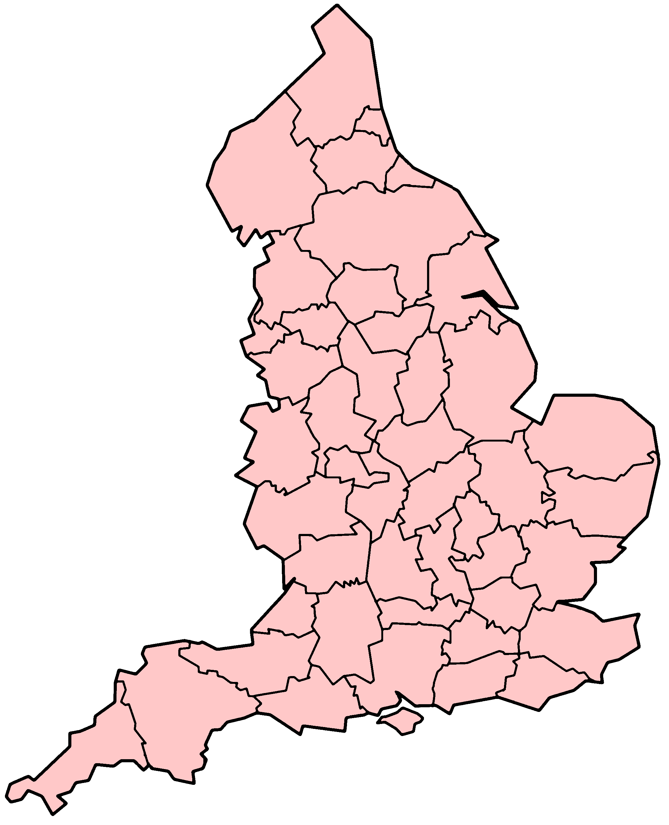 Blank Map Of England
